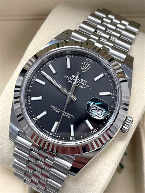 rolex datejust 41 black dial jubilee band|Rolex wimbledon 41mm jubilee.